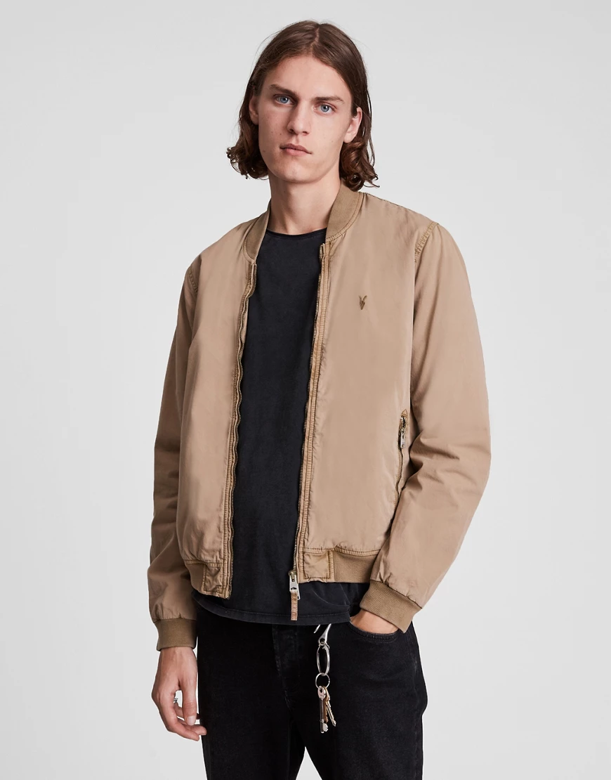 AllSaints – Lows – Bomberjacke in Taupe-Braun günstig online kaufen