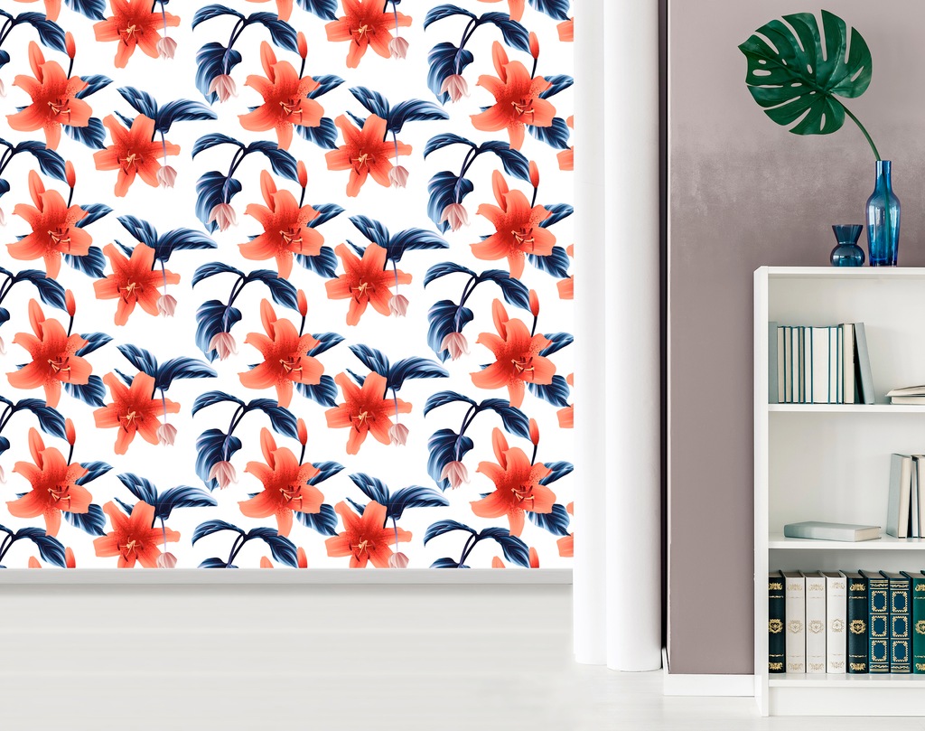 queence Vinyltapete »Frieda«, bedruckt-Motiv-botanisch-floral-gemustert-nat günstig online kaufen