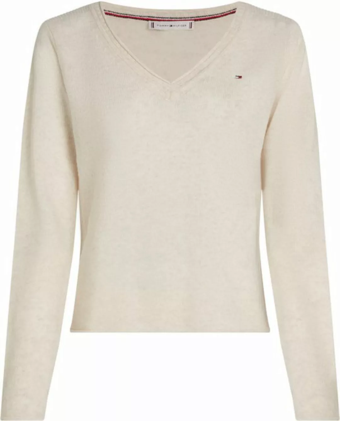 Tommy Hilfiger Strickpullover SOFT WOOL V-NK SWEATER mit V-Ausschnitt aus 1 günstig online kaufen