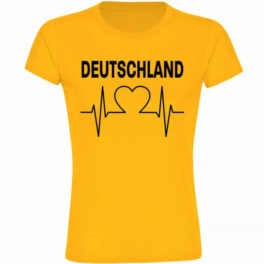 multifanshop T-Shirt Damen Deutschland - Herzschlag - Frauen günstig online kaufen