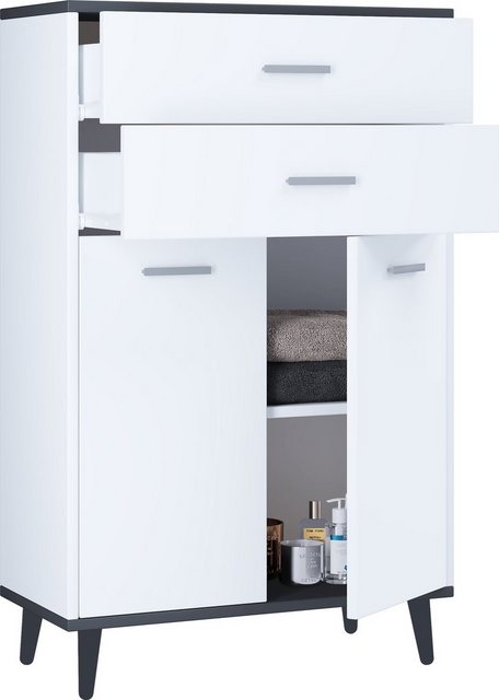 VCM Midischrank Holz Badmöbel Sideboard Kommode Bad Schrank Landos (1-St) günstig online kaufen