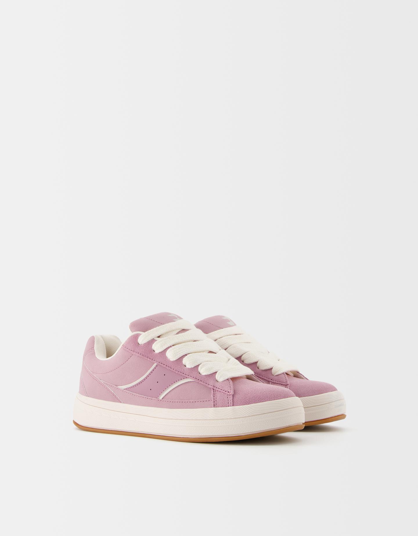 Bershka Sneaker Aus Rauleder Im Skater-Stil Damen 39 Rosa günstig online kaufen