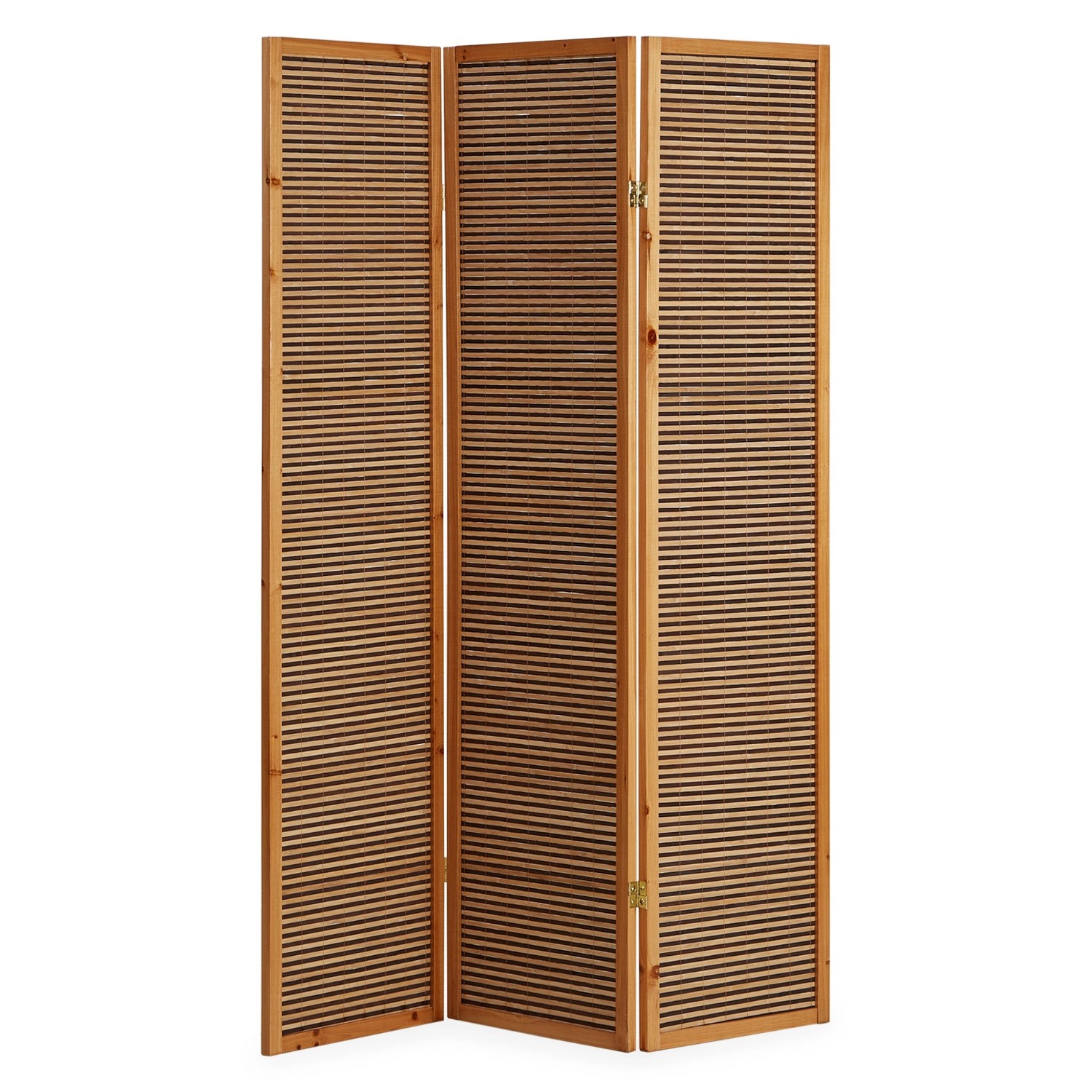 Homestyle4u 3-tlg. Paravent in Braun 132x175 cm 381 günstig online kaufen