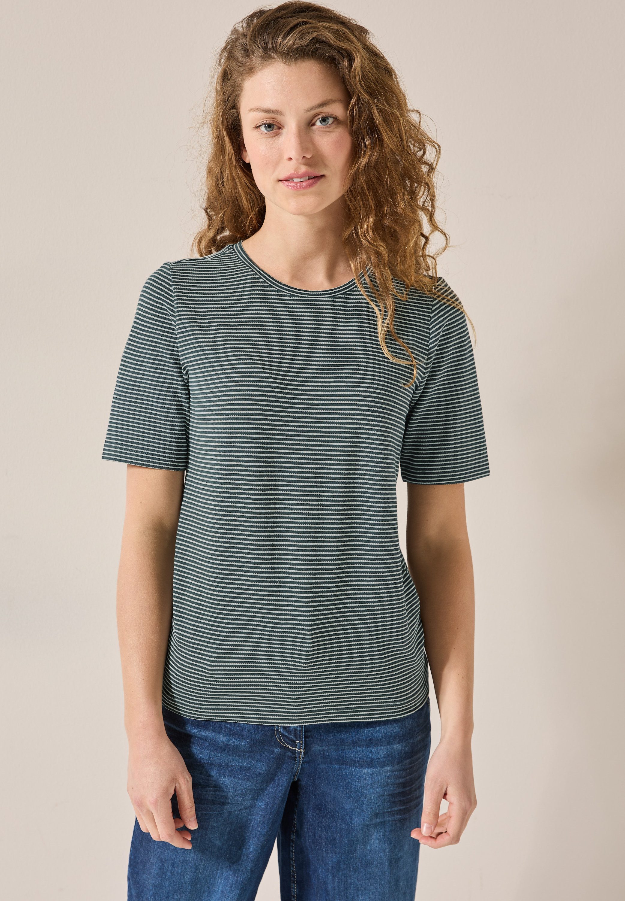 Cecil T-Shirt, aus Baumwolle mit Stretchante günstig online kaufen