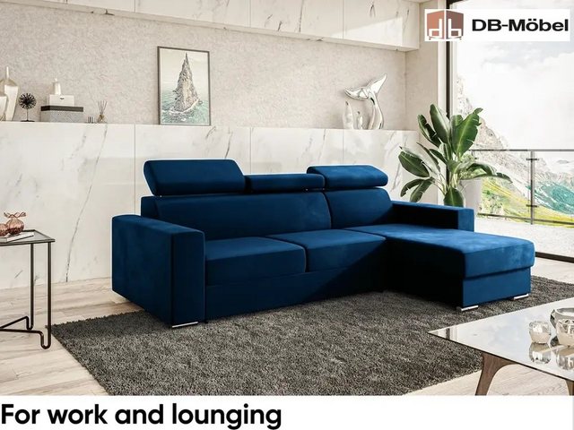 DB-Möbel Ecksofa Ecksofa mit Schlaffunktion mit Relaxfunktion und Kopfstütz günstig online kaufen