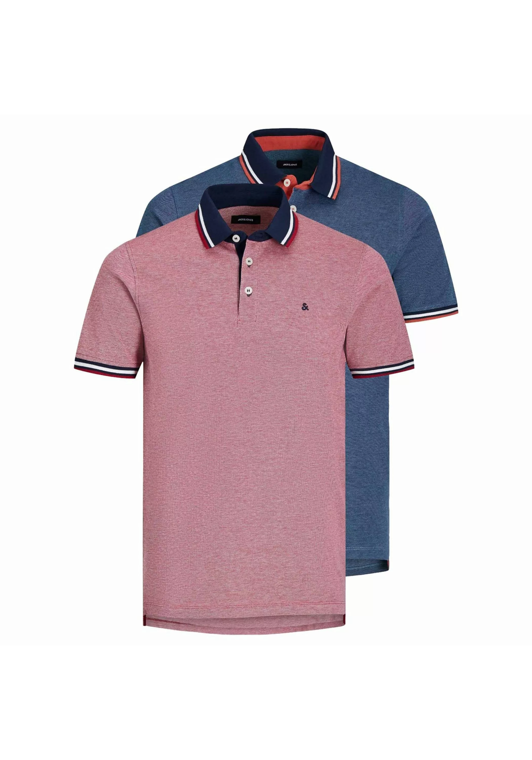 Jack & Jones Herren Poloshirt JJEPAULOS - 2er Pack - Slim Fit günstig online kaufen