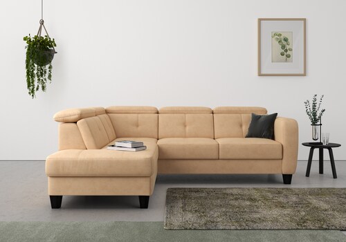 sit&more Ecksofa Belluci L-Form, inklusive Federkern, wahlweise mit Bettfun günstig online kaufen