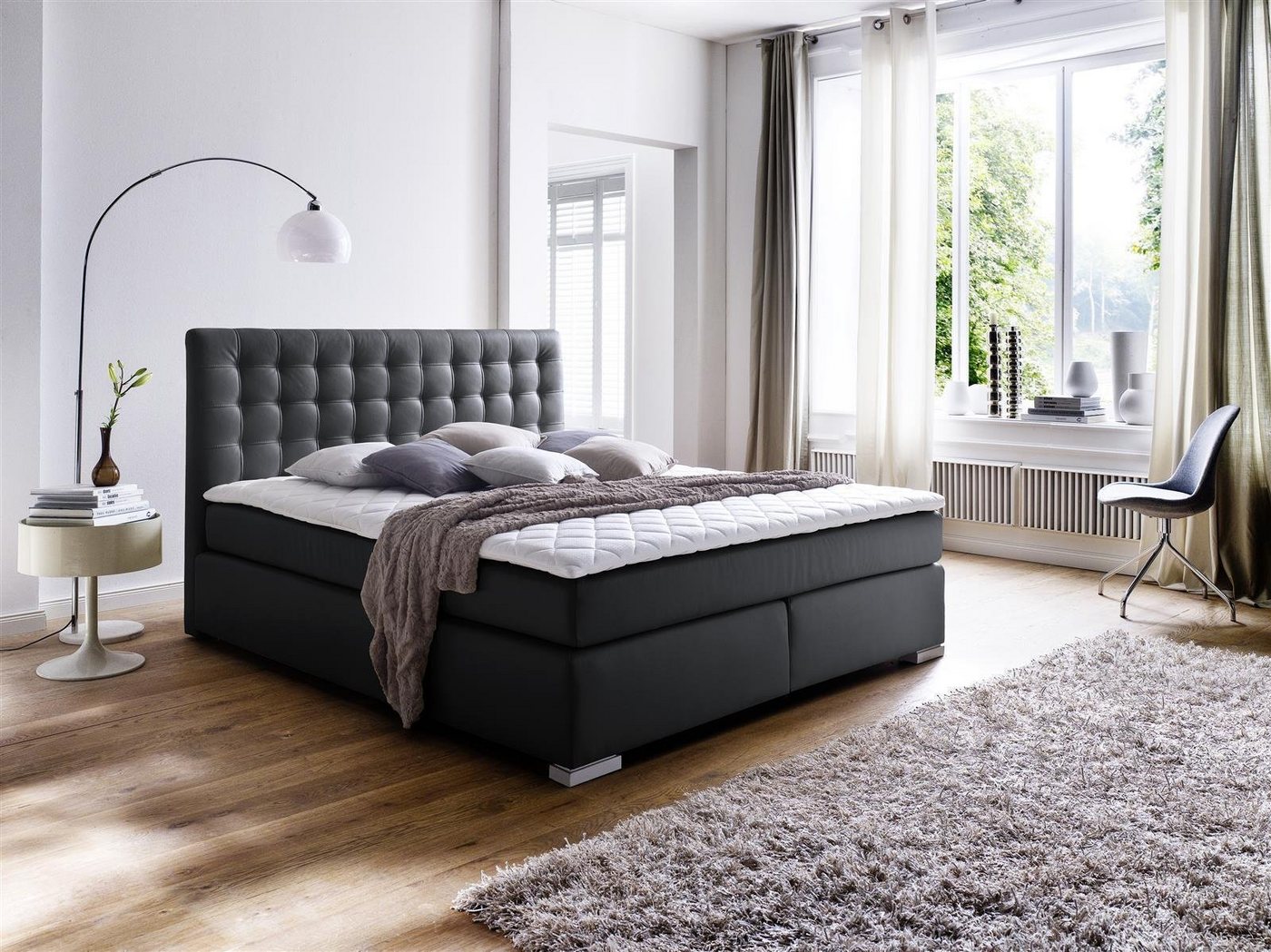 möbelando Boxspringbett Lenno, 202 x 117 x 211 cm (B/H/T) günstig online kaufen