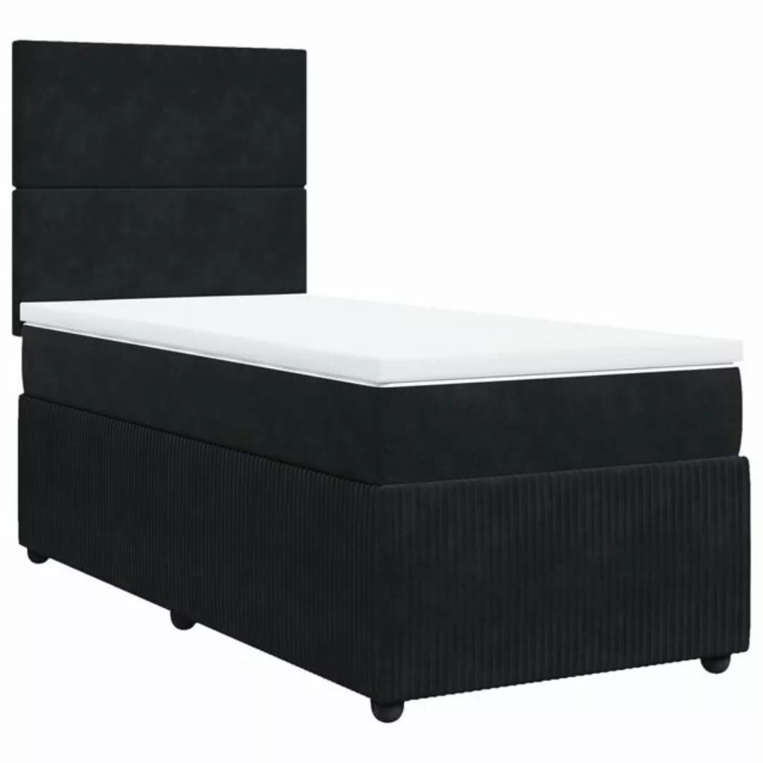 vidaXL Bett Boxspringbett mit Matratze Schwarz 80x200 cm Samt günstig online kaufen