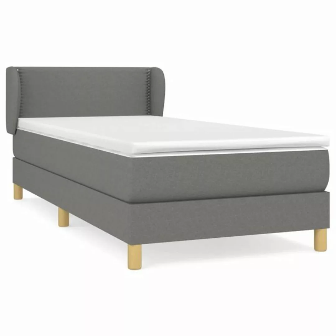 vidaXL Boxspringbett Boxspringbett mit Matratze Dunkelgrau 90x190 cm Stoff günstig online kaufen