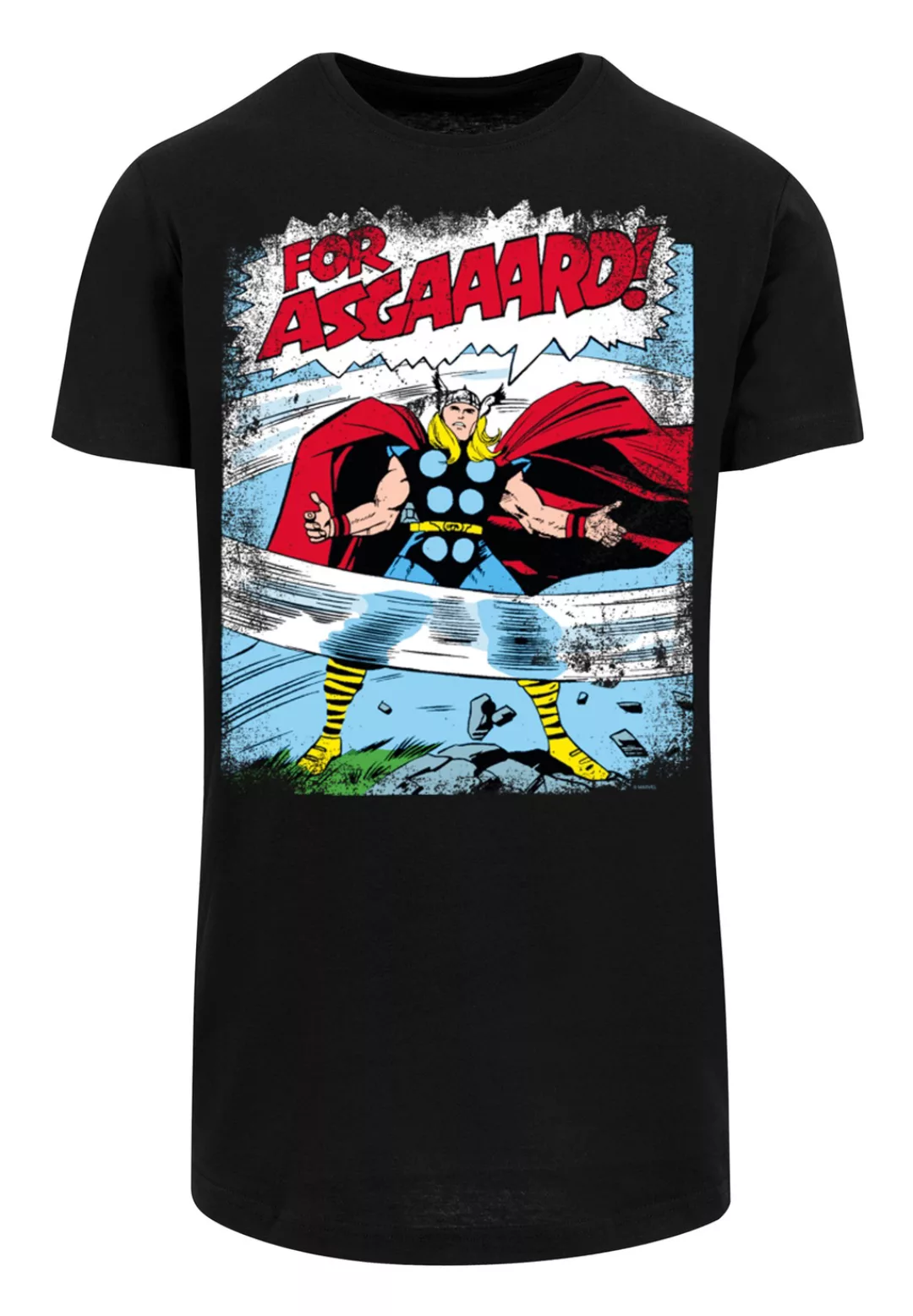 F4NT4STIC Kurzarmshirt "F4NT4STIC Herren Marvel Thor Asgard with Shaped Lon günstig online kaufen