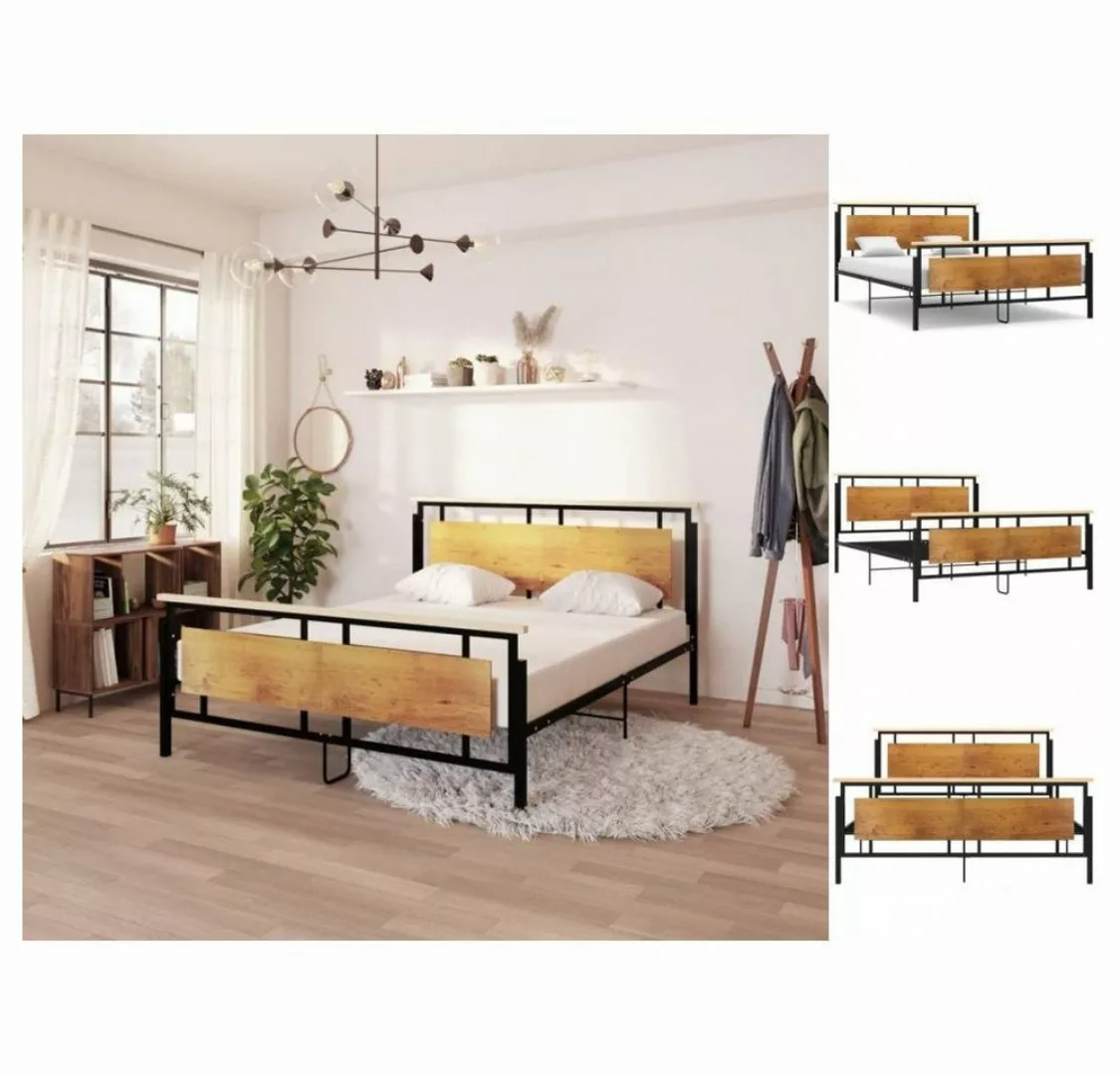 vidaXL Bettgestell Bett Metall 160x200 cm Bettrahmen Bettgestell günstig online kaufen