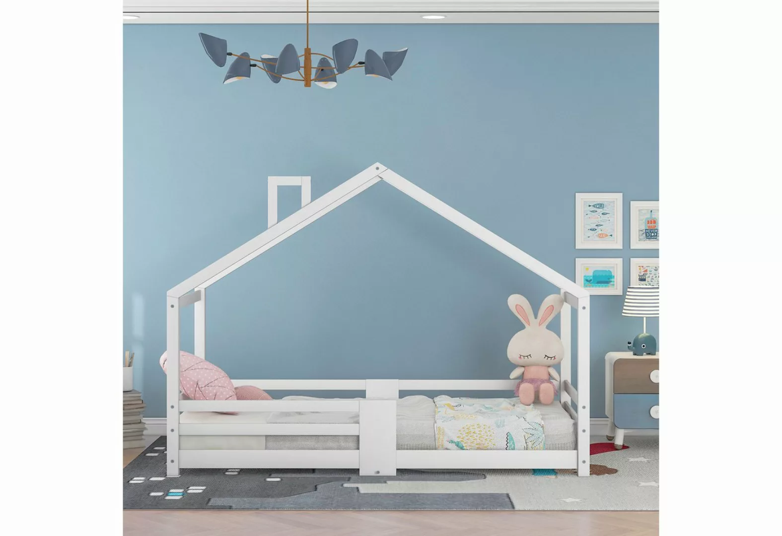 IDEASY Kinderbett Jugendbett, Rausfallschutz Robuste Lattenroste, (90 x 200 günstig online kaufen