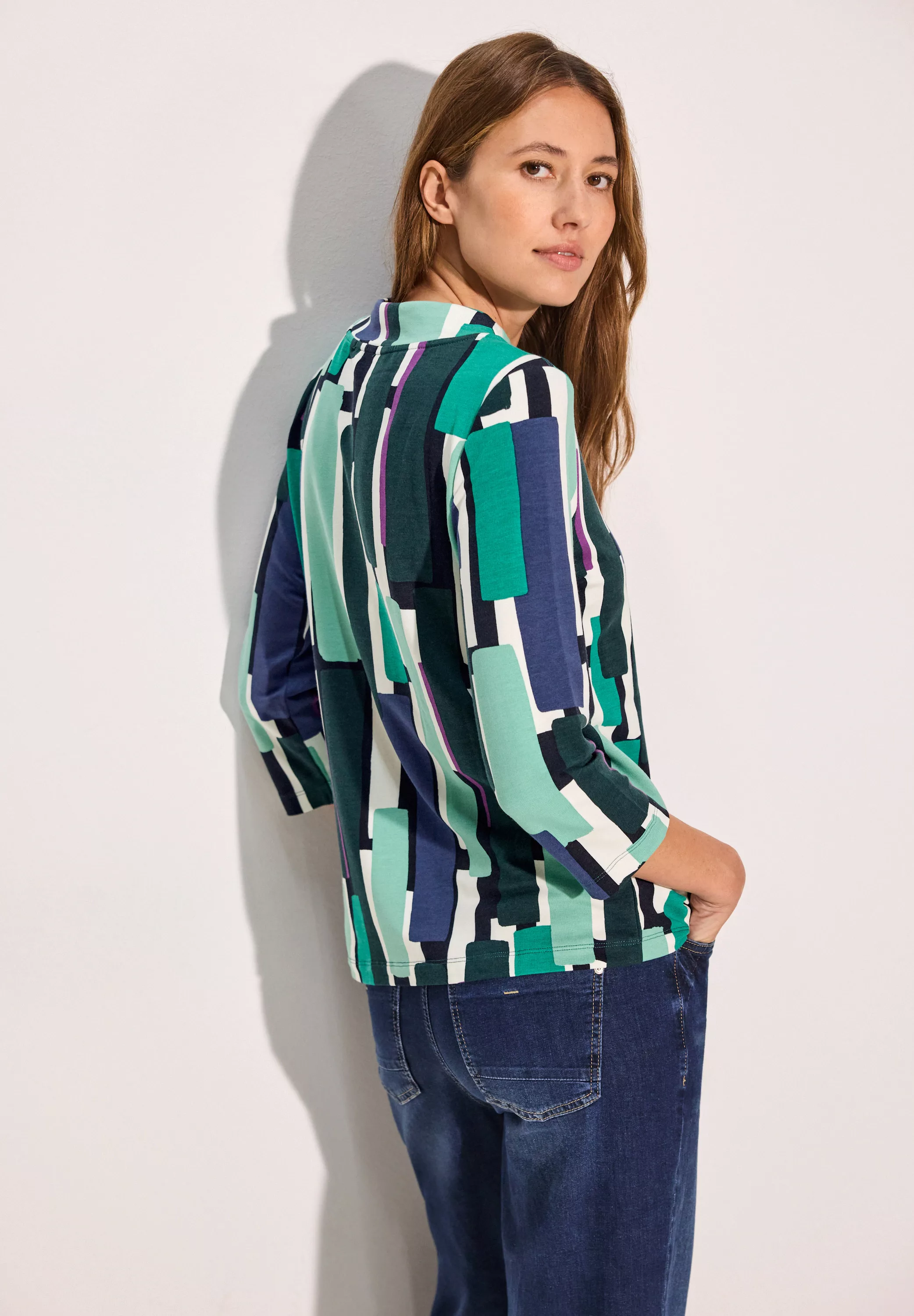 Cecil 3/4-Arm-Shirt mit All-Over Print günstig online kaufen