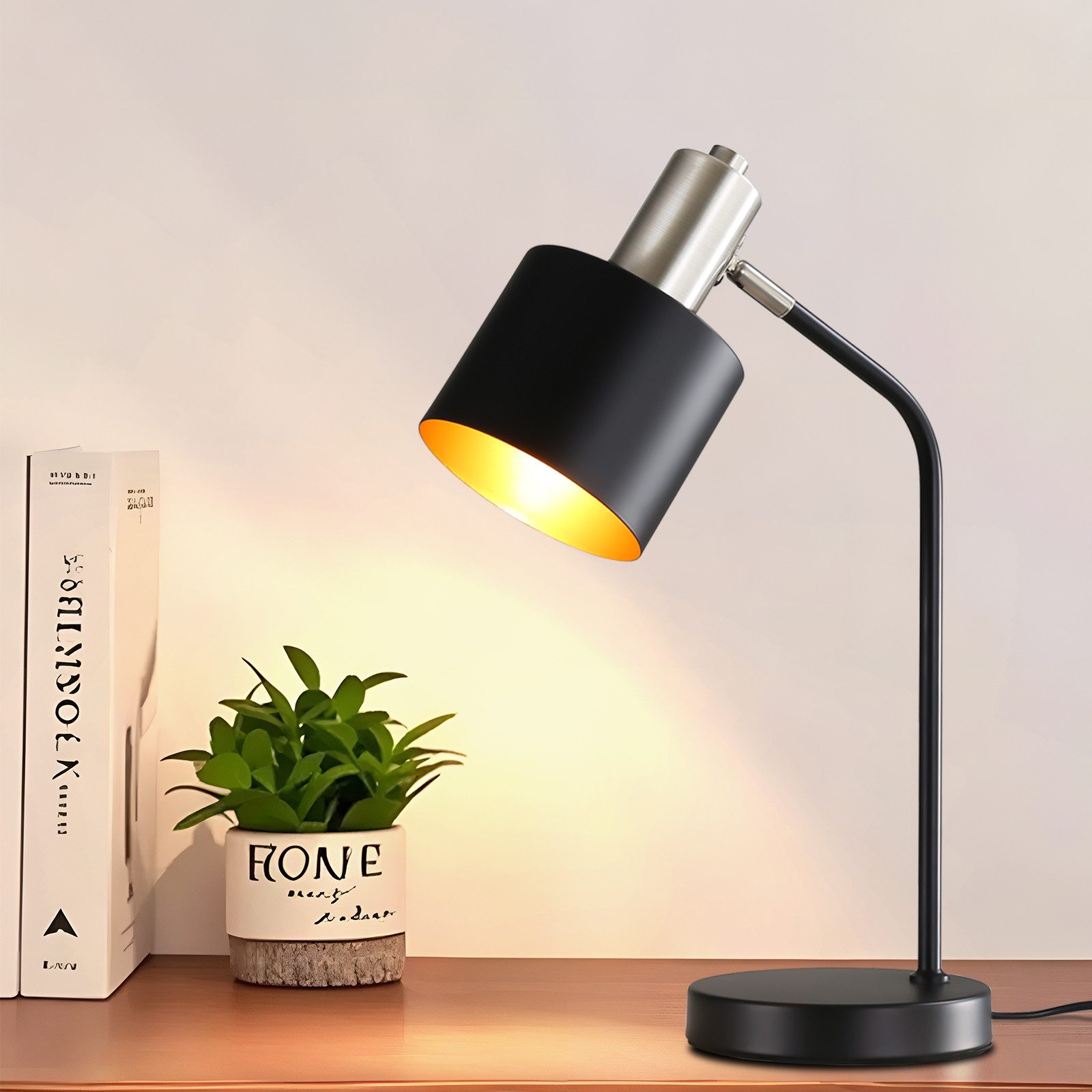 Nettlife Tischleuchte Schwarz Gold E27 Vintage günstig online kaufen