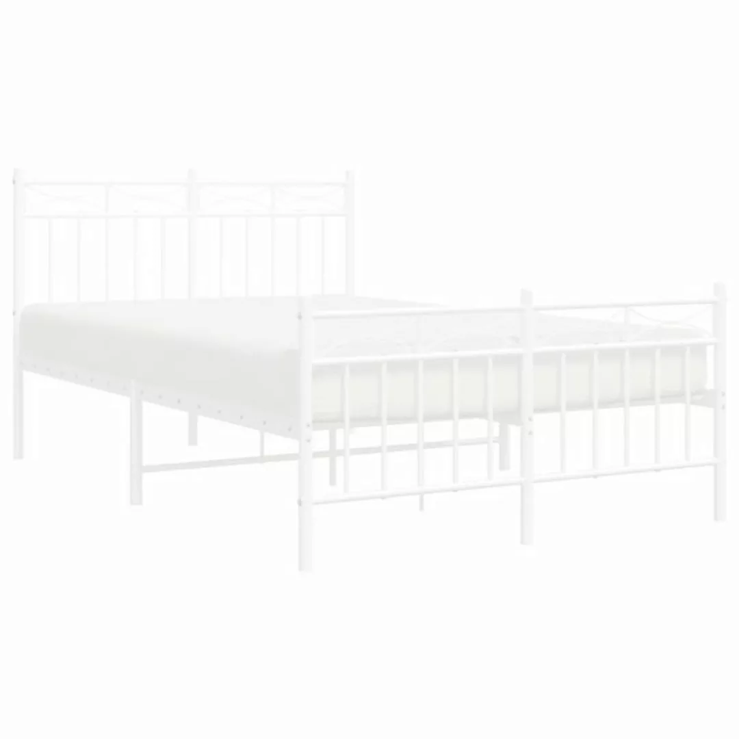 vidaXL Bett Bettgestell mit Kopf- und Fußteil Metall Schwarz 120x200 cm günstig online kaufen