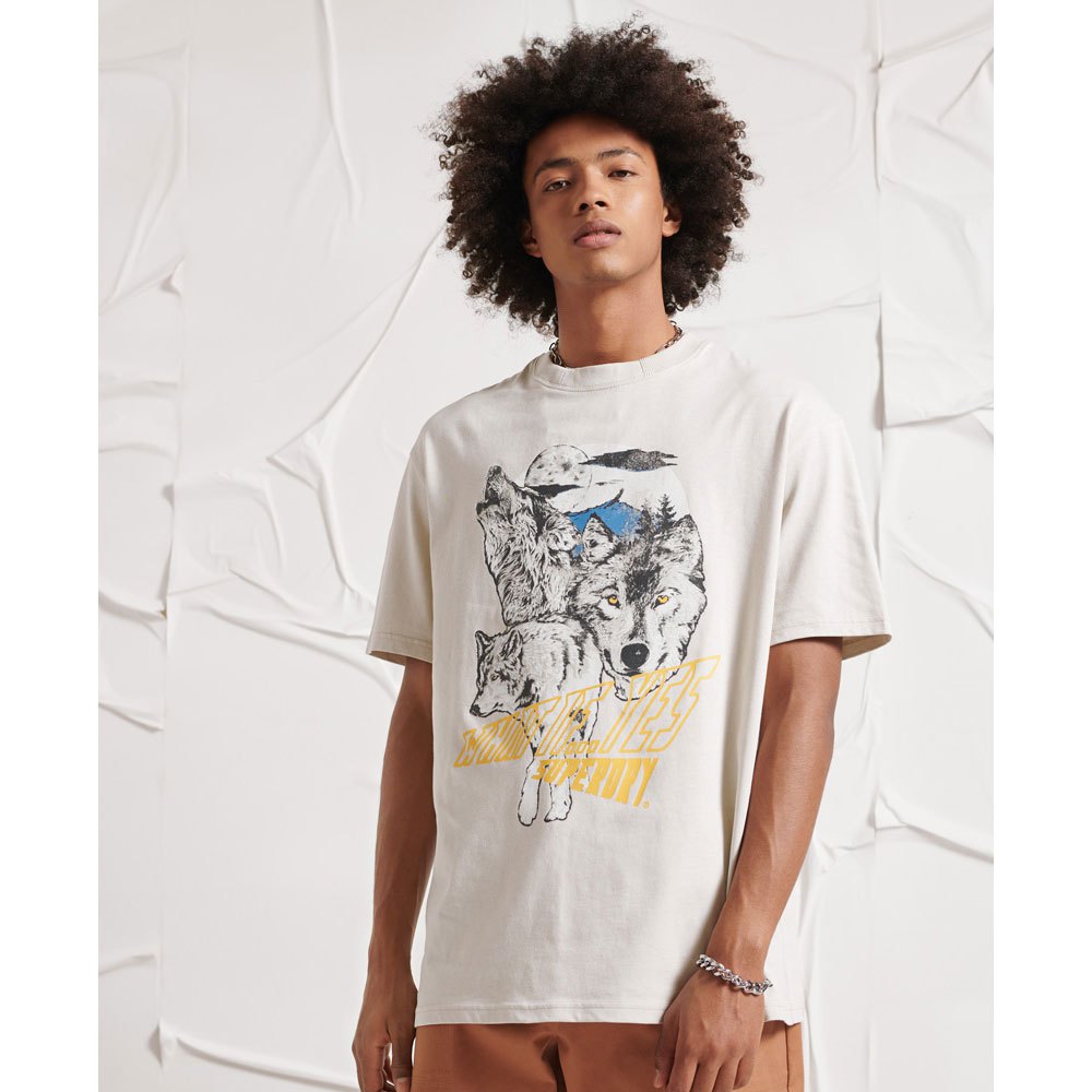 Superdry Ynk Graphic Kurzarm T-shirt M-L Light Stone günstig online kaufen