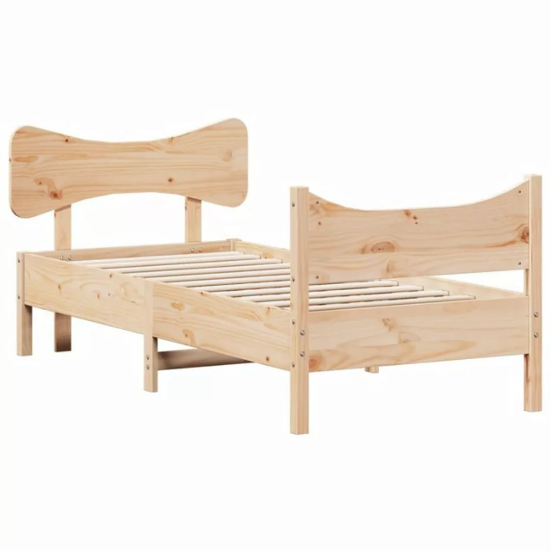 vidaXL Bett Massivholzbett mit Kopfteil 75x190 cm Kiefer günstig online kaufen