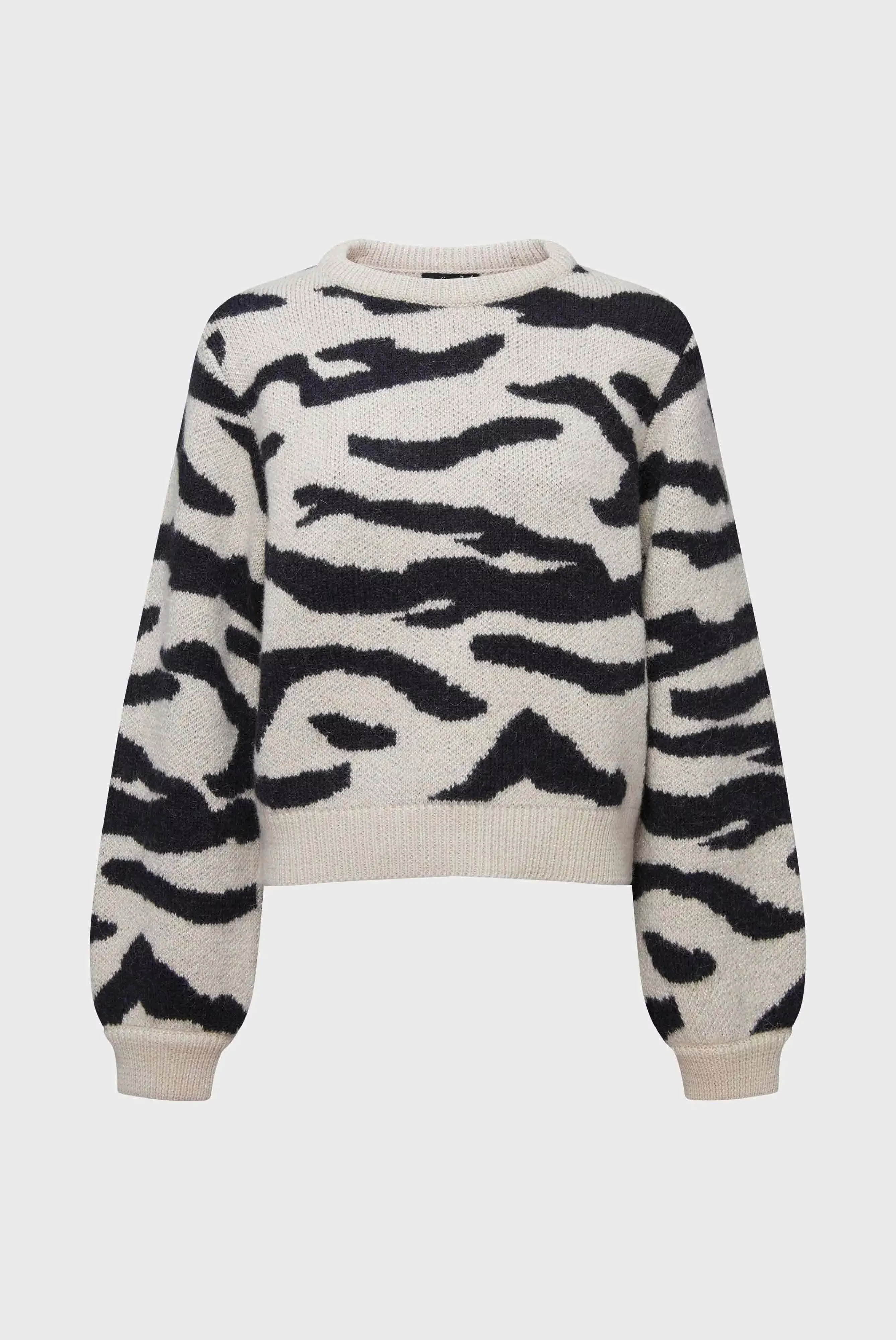 Kurzer Alpaka Pullover mit Muster günstig online kaufen