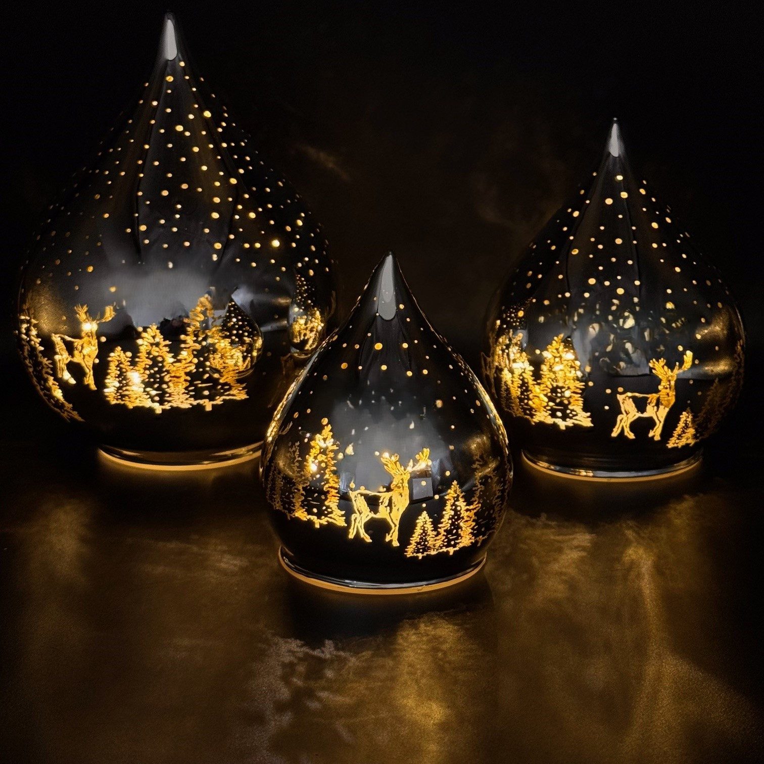 Online-Fuchs LED Dekolicht 3er Set Glastropfen günstig online kaufen