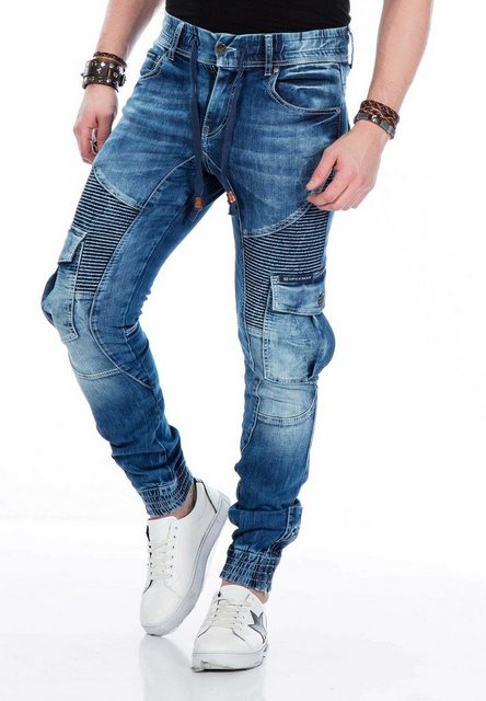 Cipo & Baxx Bequeme Jeans mit elastischen Bündchen am Saum günstig online kaufen