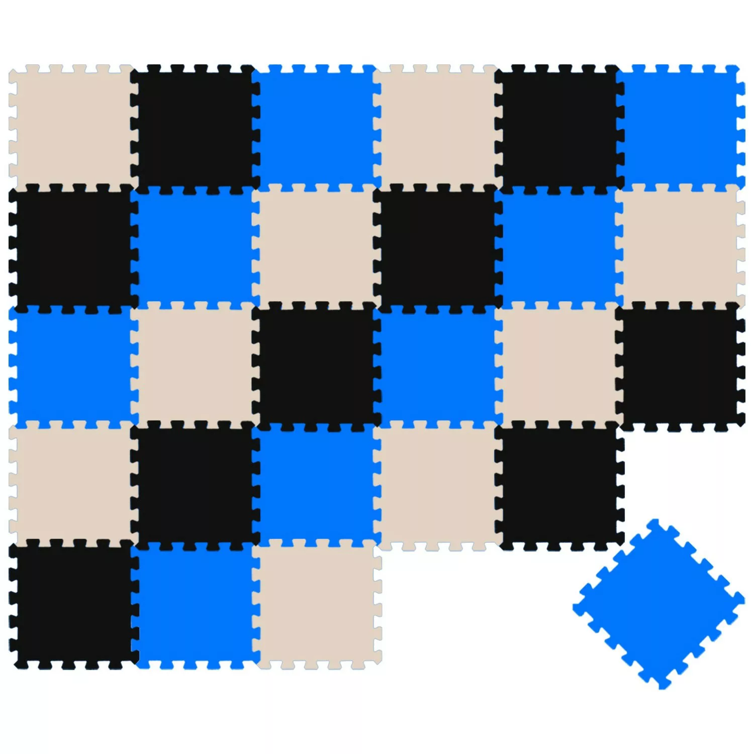 LittleTom Baby & Kinder Puzzlematte 30 x 30 cm 27 Teile Schwarz Beige Dunke günstig online kaufen