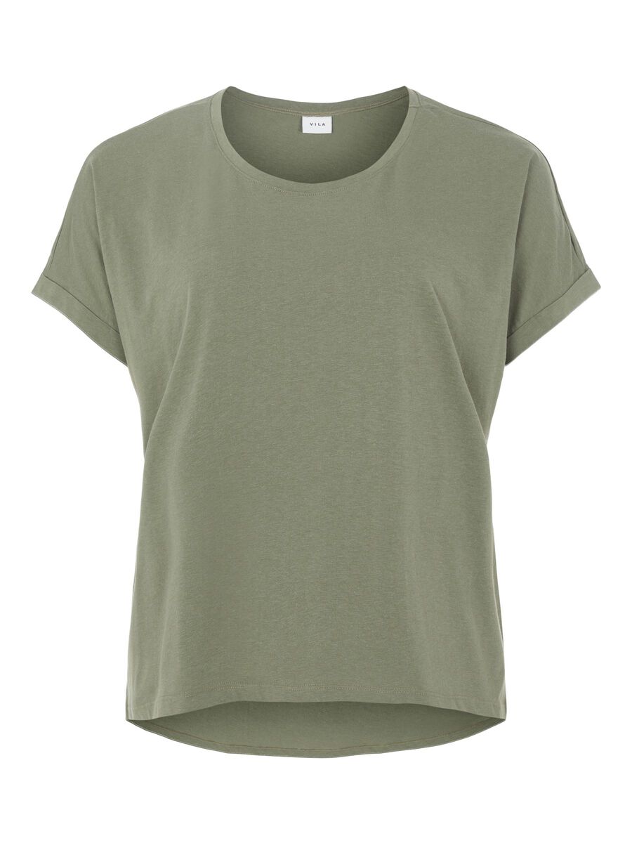 VILA Curve – Basic- T-shirt Damen Grün günstig online kaufen