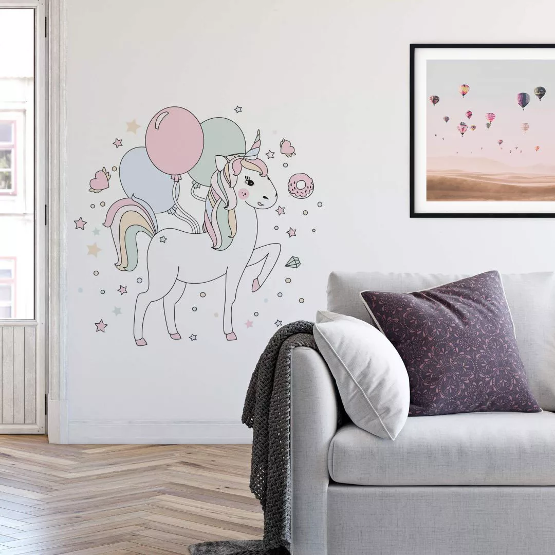 Wall-Art Wandtattoo "Geburtstags Einhorn Luftballon", (1 St.) günstig online kaufen