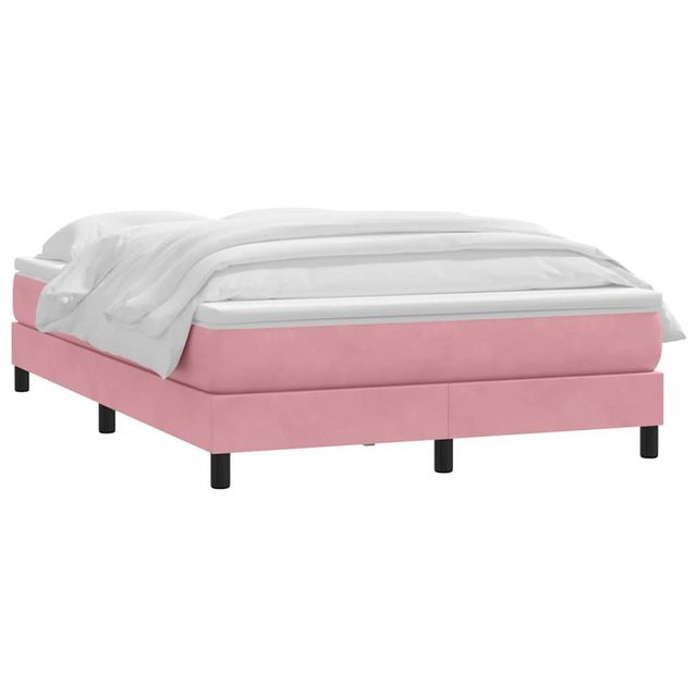 vidaXL Bett Boxspringbett mit Matratze Rosa 140x220 cm Samt günstig online kaufen