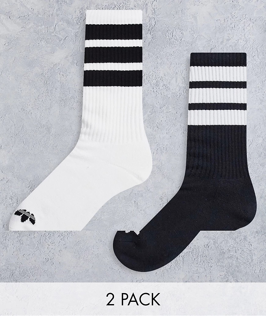 adidas Originals – Graphics – 2er-Pack Socken in Schwarz und Weiß mit drei günstig online kaufen