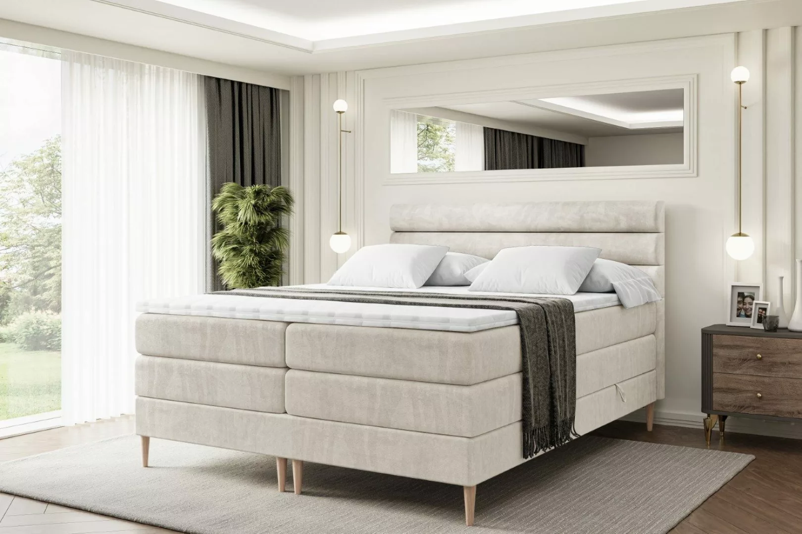 ALTDECOR Boxspringbett CELESTIA-F KING (Multipocket-Matratze H4, günstig online kaufen
