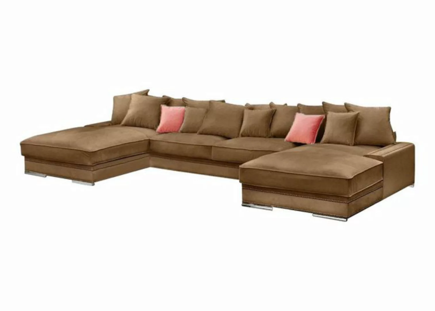 Xlmoebel Ecksofa Luxury Ecksofa U-Form Textil Modern Design Wohnlandschaft, günstig online kaufen