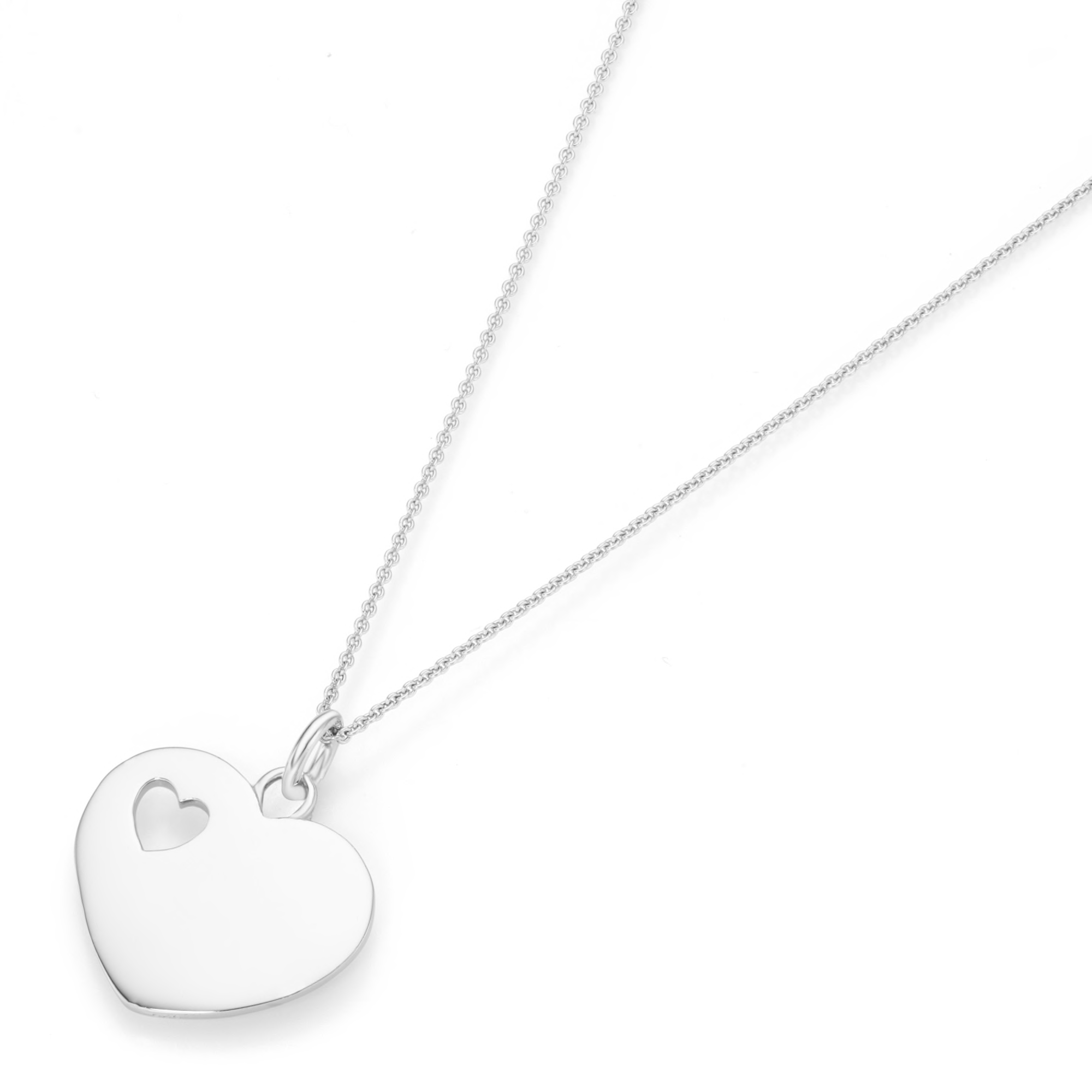 Smart Jewel Herzkette "Herz mit kleinem durchbrochenen Herz, Silber 925" günstig online kaufen