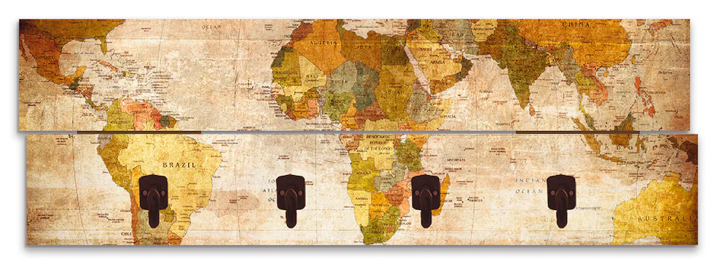Artland Garderobenleiste »Weltkarte«, teilmontiert günstig online kaufen