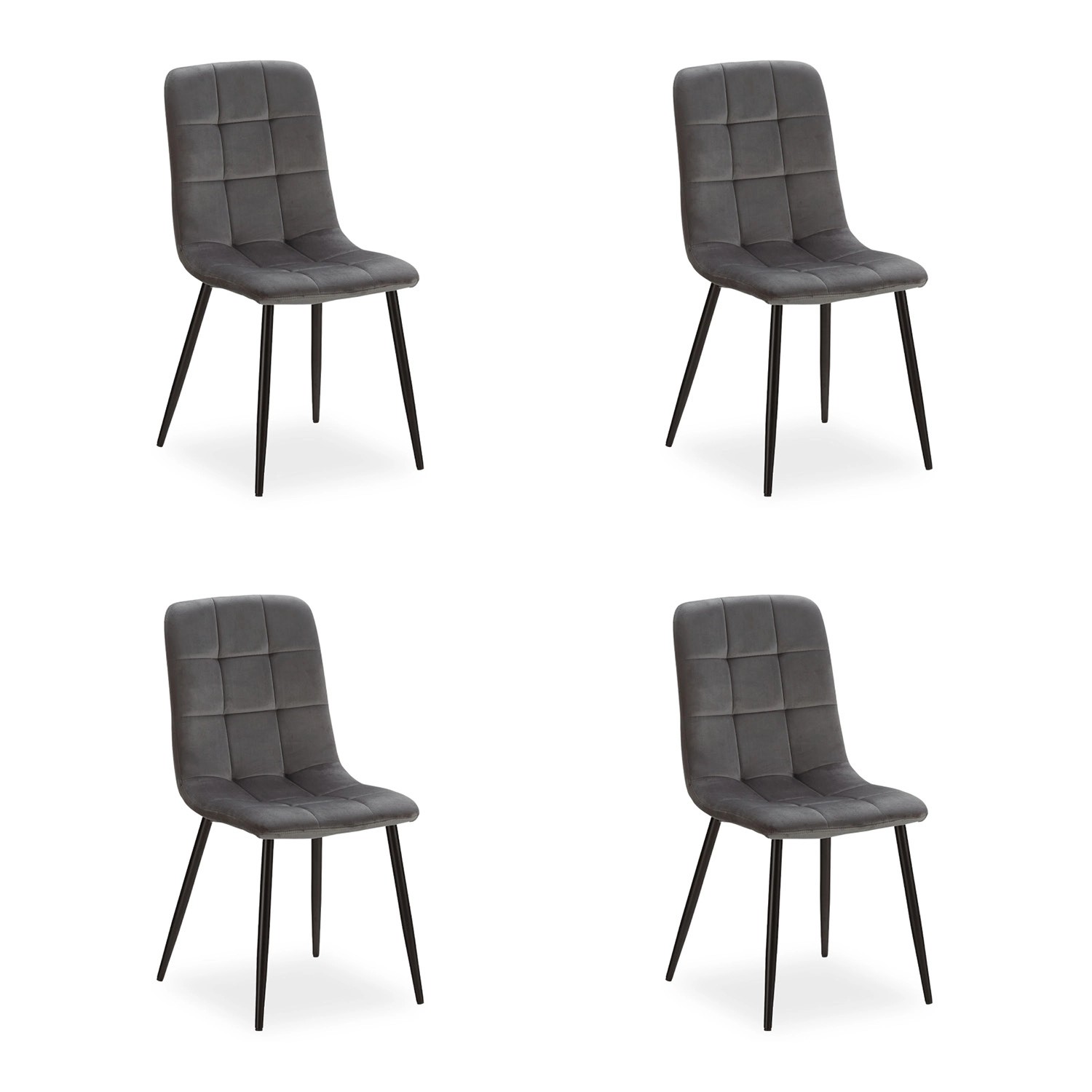 Homestyle4u Esszimmerstuhl 4er Set in Anthrazit Samt 2328 günstig online kaufen