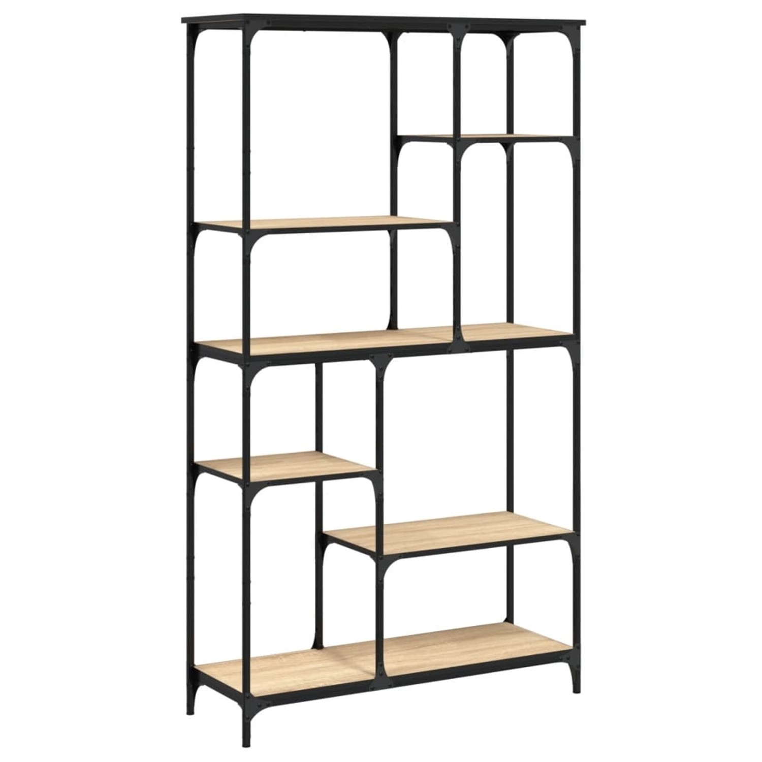 vidaXL Bücherregal Sonoma-Eiche 99x35,5x176 cm Holzwerkstoff und Stahl günstig online kaufen