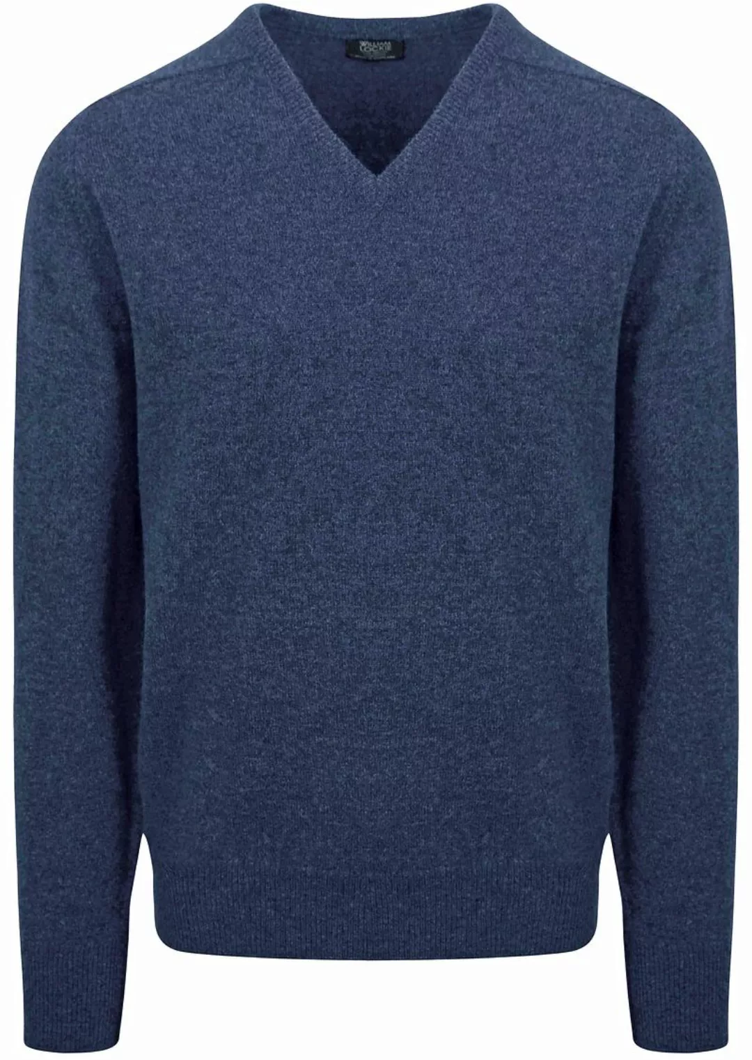 William Lockie Pullover Lamwolle V-Ausschnitt Indigo Blau - Größe 3XL günstig online kaufen