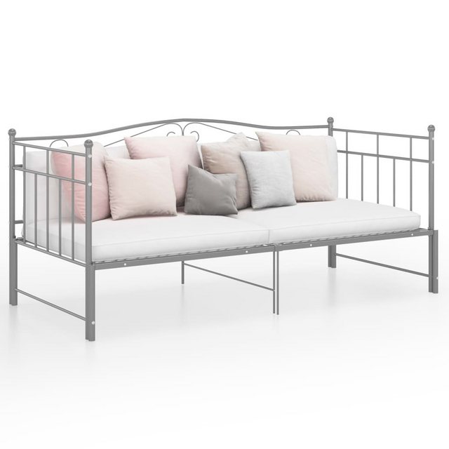 furnicato Bett Ausziehsofa Bettgestell Grau Metall 90x200 cm günstig online kaufen