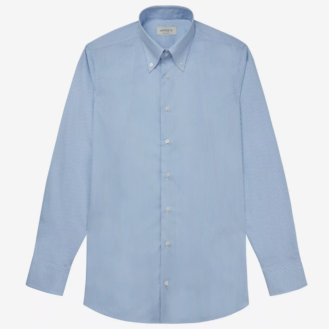 Hemd  streifen  hellblau 100% reine baumwolle popeline, kragenform  button- günstig online kaufen