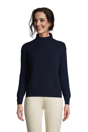 Relaxter Stehkragen-Pullover aus Kaschmir, Damen, Größe: M Normal, Blau, by günstig online kaufen