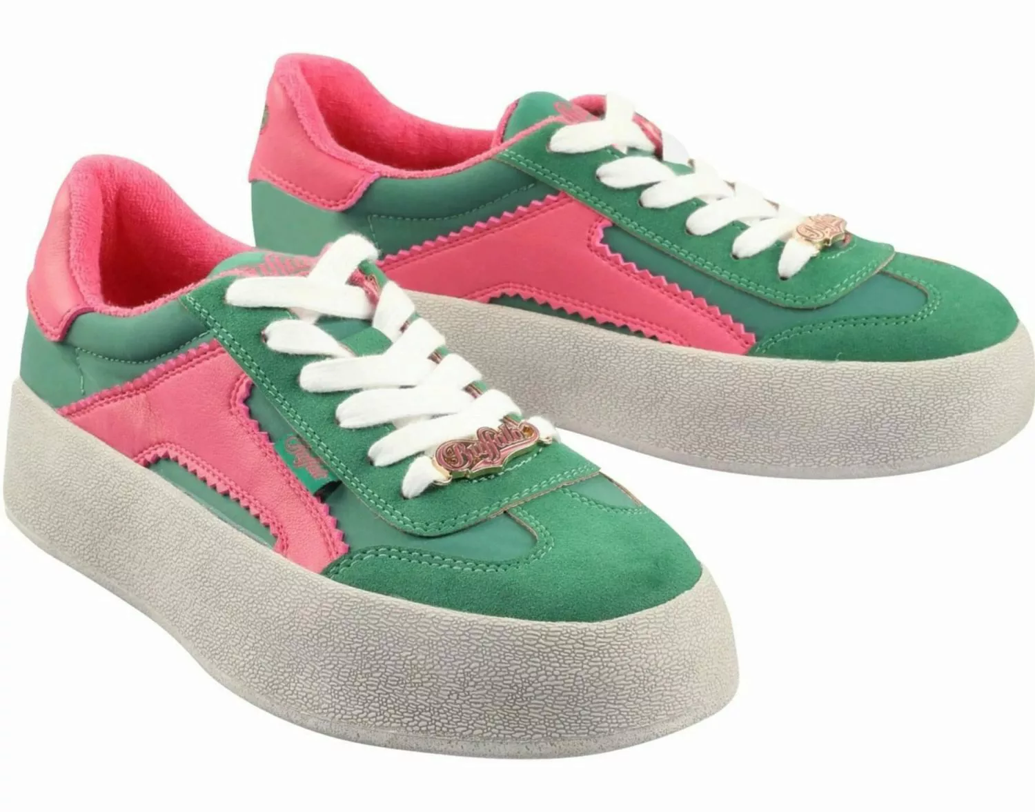 Buffalo Buffalo Sneaker Low Cajo Grün/Pink günstig online kaufen
