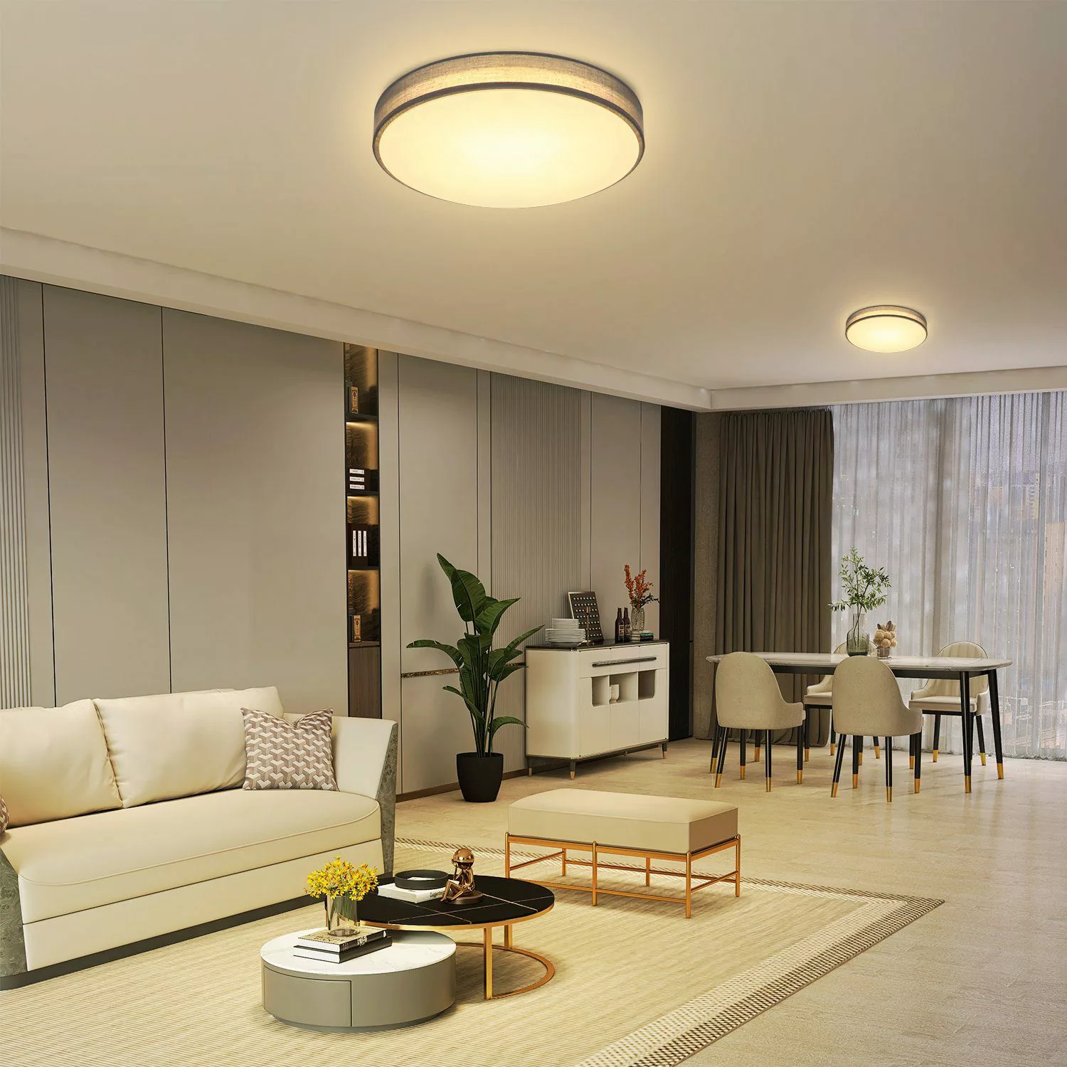 Nettlife LED Deckenleuchte Schlafzimmer Dimmbar Schwarz günstig online kaufen