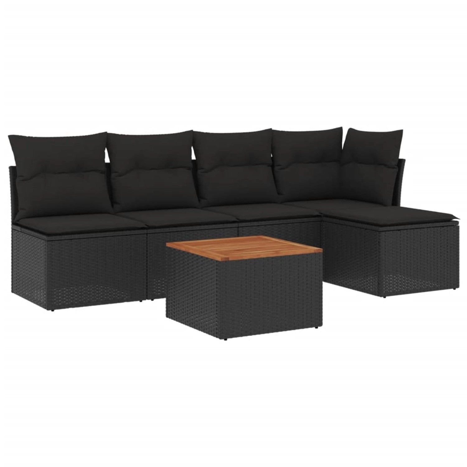 vidaXL 6-tlg Garten-Sofagarnitur mit Kissen Schwarz Poly Rattan Modell 97 günstig online kaufen