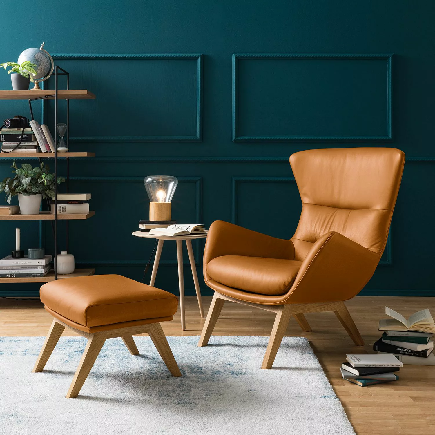 home24 Studio Copenhagen Sessel Hepburn I Cognac Echtleder 84x99x96 cm (BxH günstig online kaufen