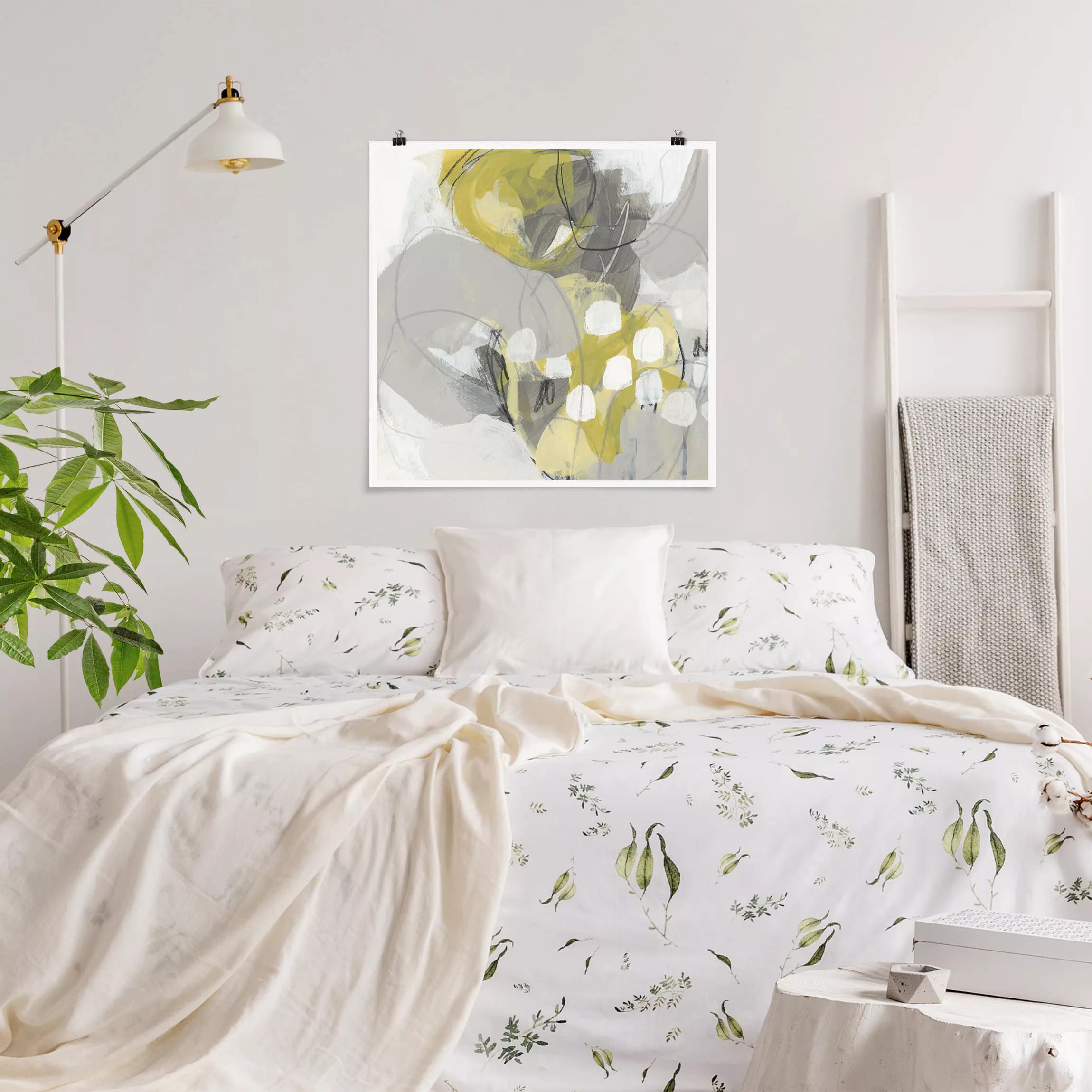 Poster Abstrakt - Quadrat Zitronen im Nebel IV günstig online kaufen