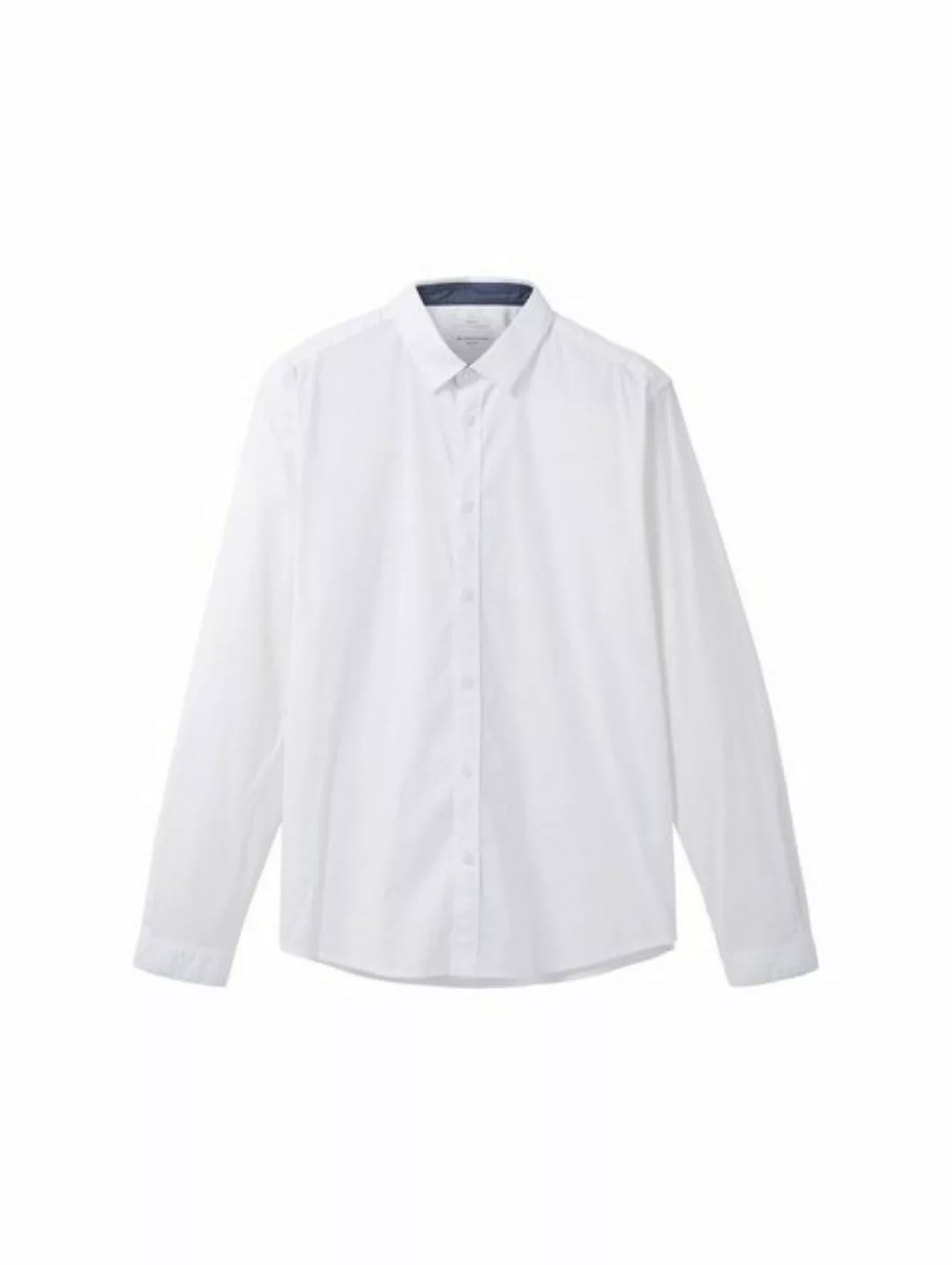 TOM TAILOR Langarmshirt stretch poplin shirt, White günstig online kaufen