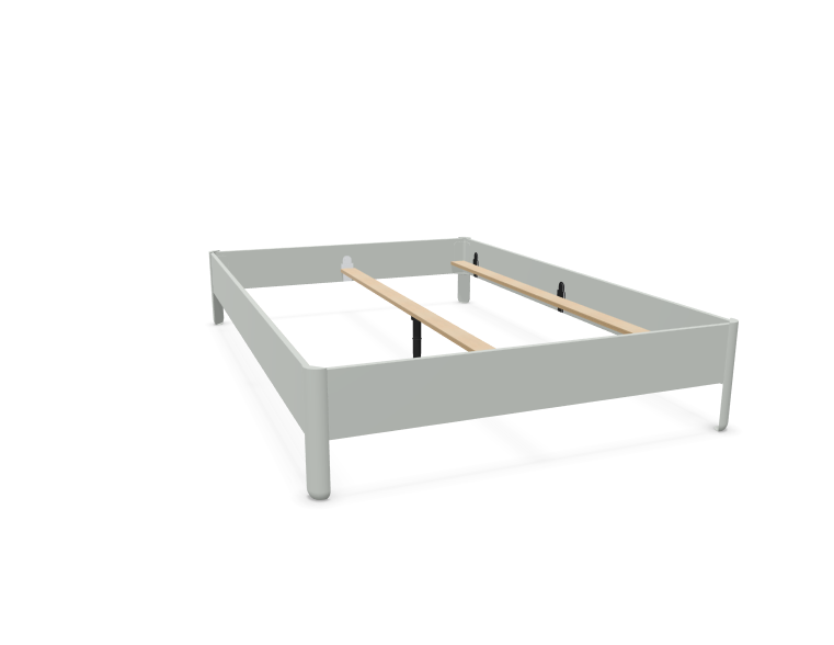 NAIT Doppelbett farbig lackiert Lichtergrau 140 x 210cm Ohne Kopfteil günstig online kaufen