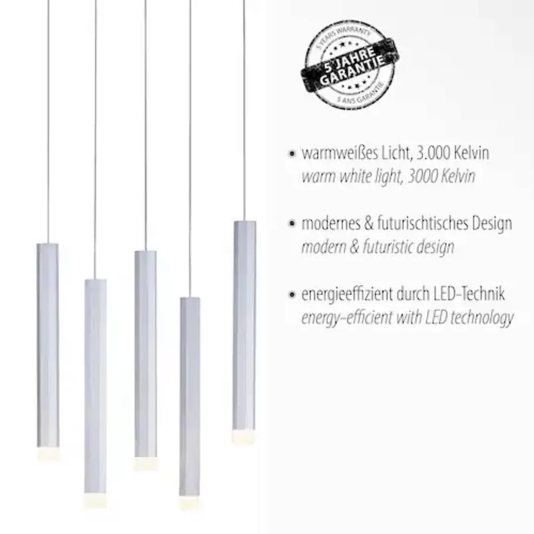 LED Pendelleuchte Bruno in Aluminium 10x5,2W 2650lm günstig online kaufen