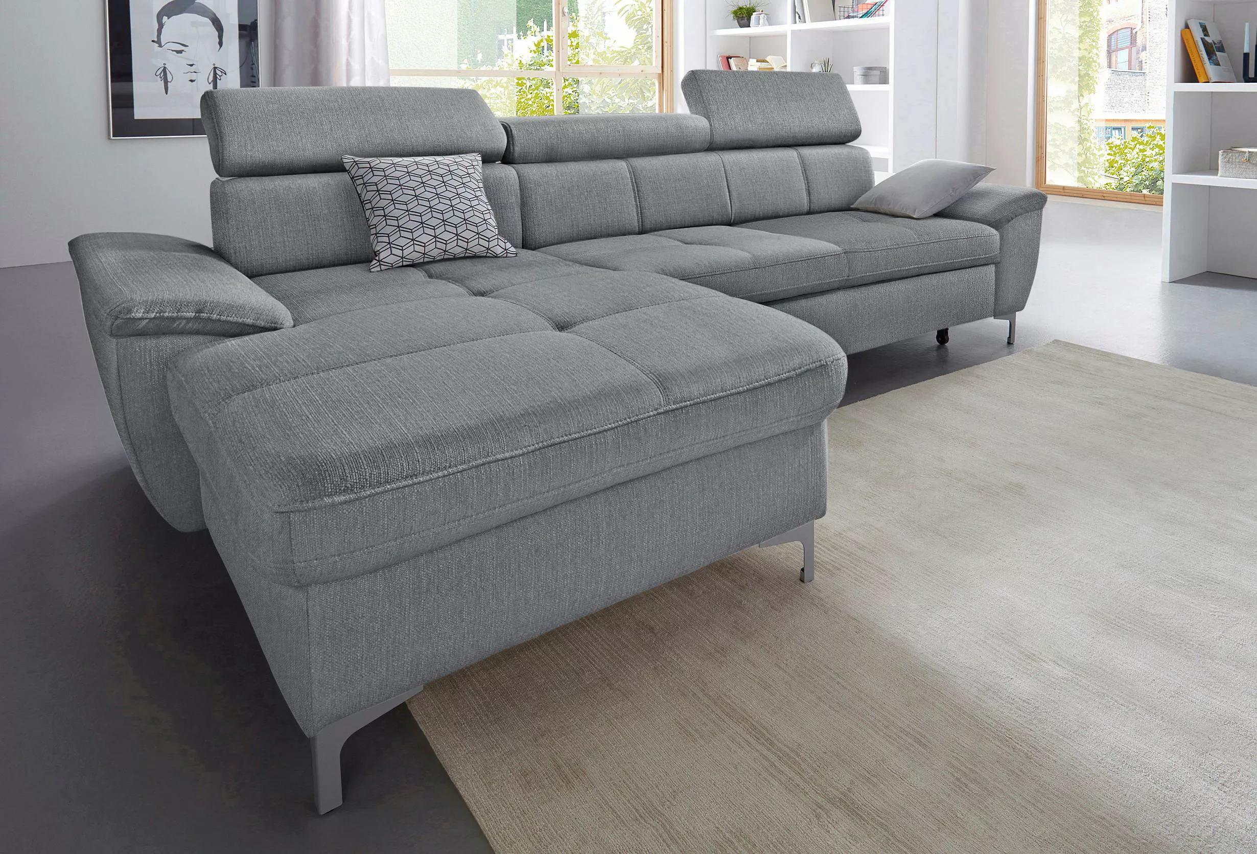 exxpo - sofa fashion Ecksofa Azzano, wahlweise mit Bettfunktion und Bettkas günstig online kaufen