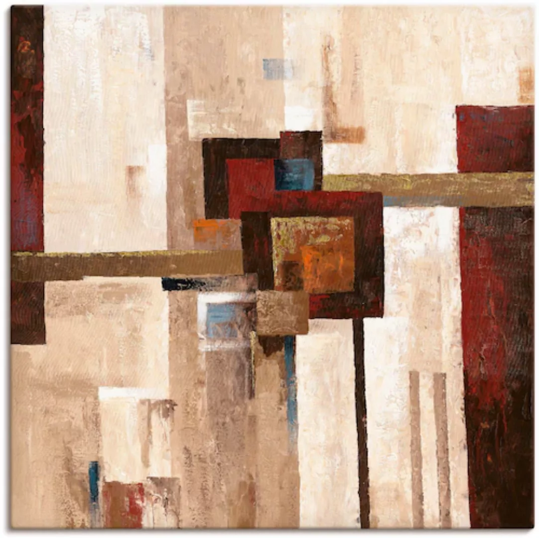 Artland Leinwandbild "Rote und braune Vierecke II", Muster, (1 St.), auf Ke günstig online kaufen